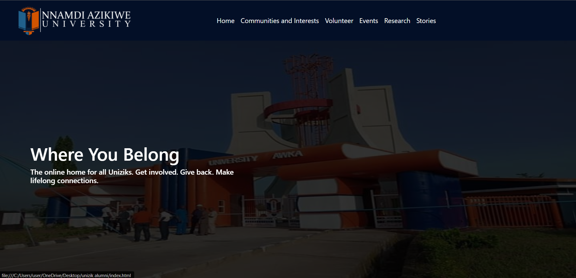 Unizik Alumni website
