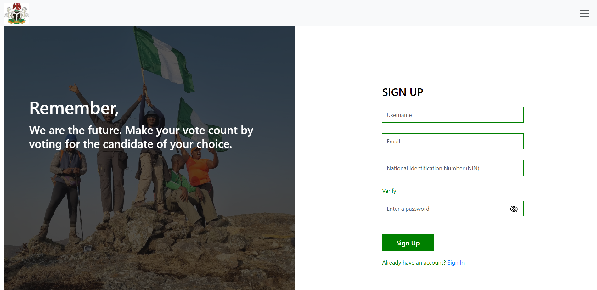 Voting system screenshot