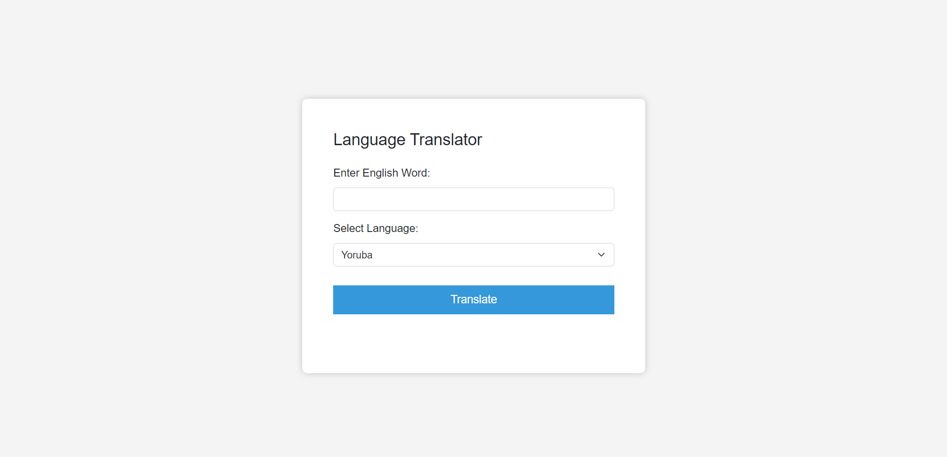 Nigerian Language Translation App 