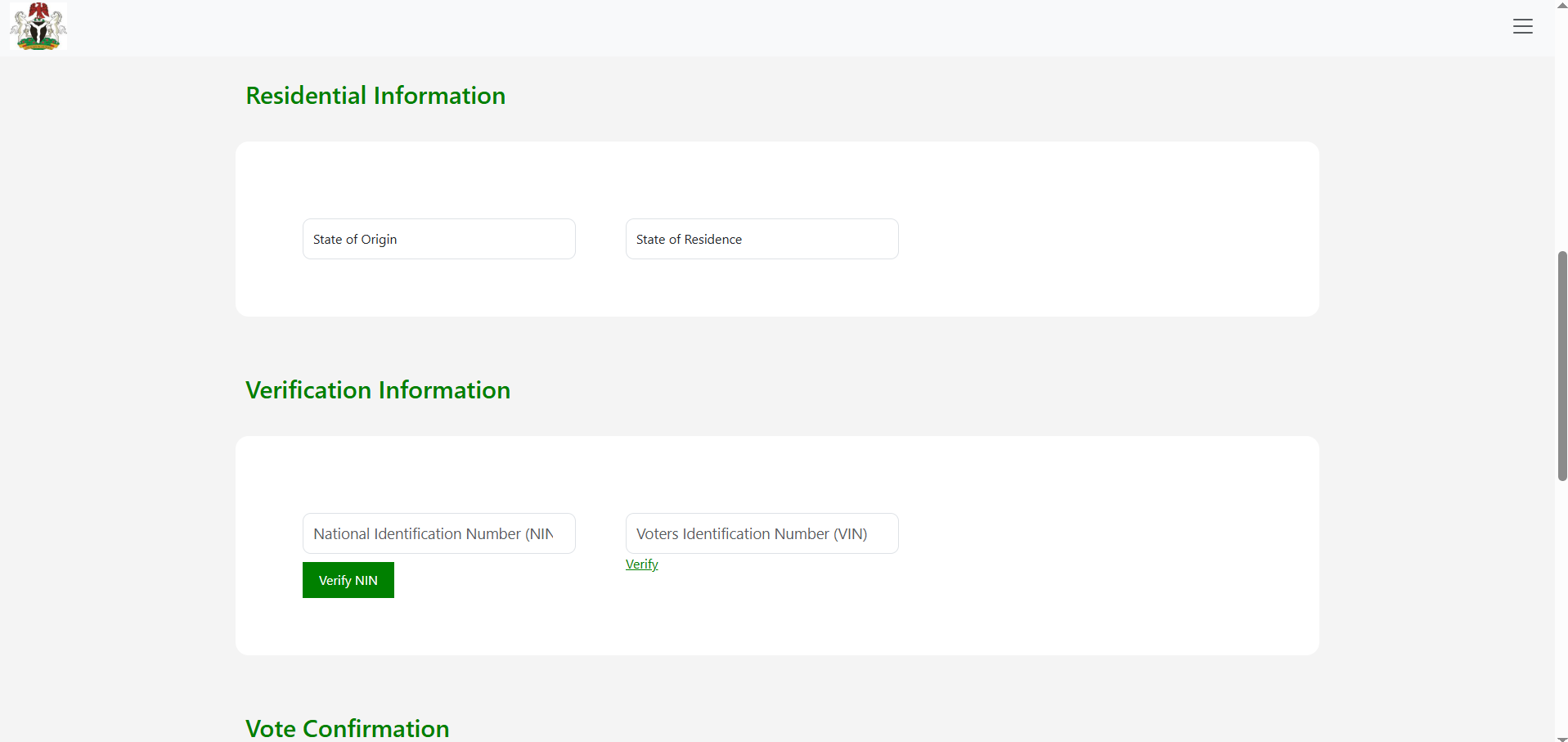 Voting system screenshot